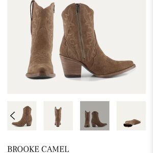 a.n.a Brown Heeled Boots with Western Flair